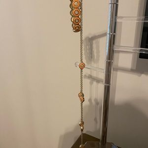 Orange & gold necklace and bracelet set